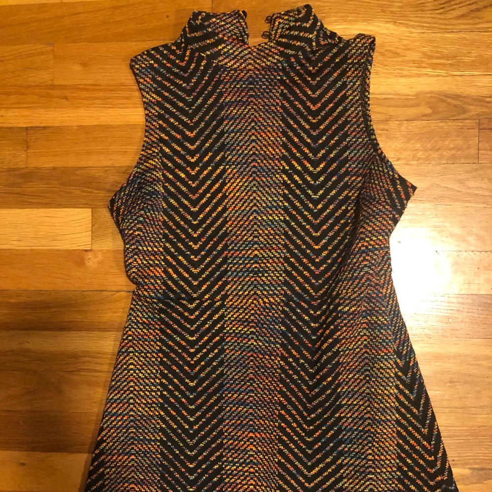 Bar III knot mock neck skater dress